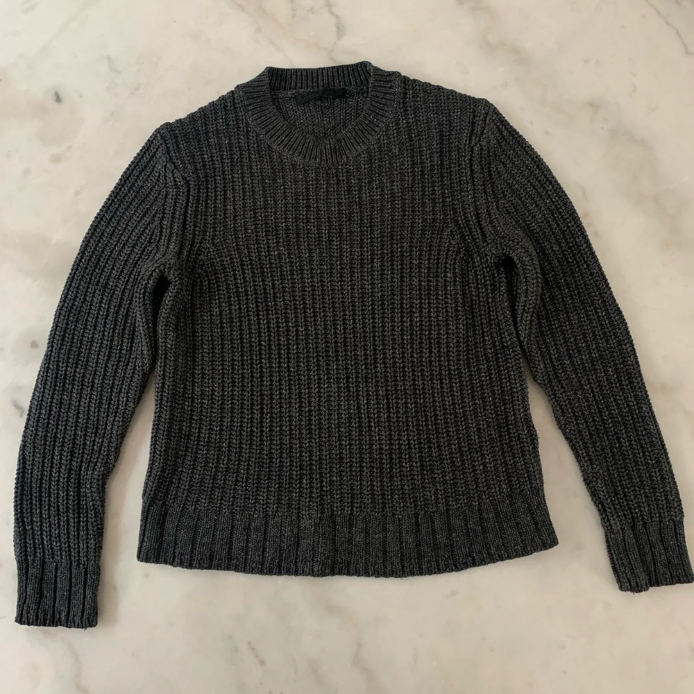 Jenni Kayne Charcoal Gray Cotton Sweater, Small